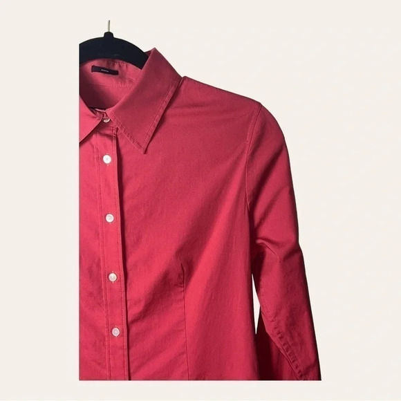0190W. TALBOTS FULL BUTTON UP TOP COLLAR SIZE 4 DUSTY RED IN COLOR - Picture 3 of 11